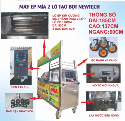 Máy ép mía Newtech 2 lô khổng lồ siêu bọt